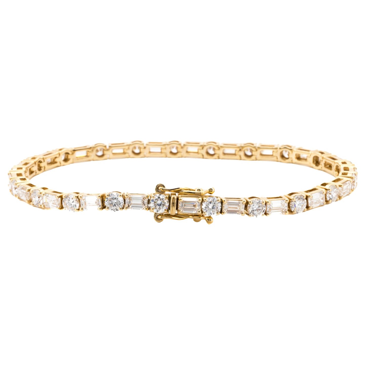 8.49ct Emerald & Round Brilliant Diamond Tennis Bracelet