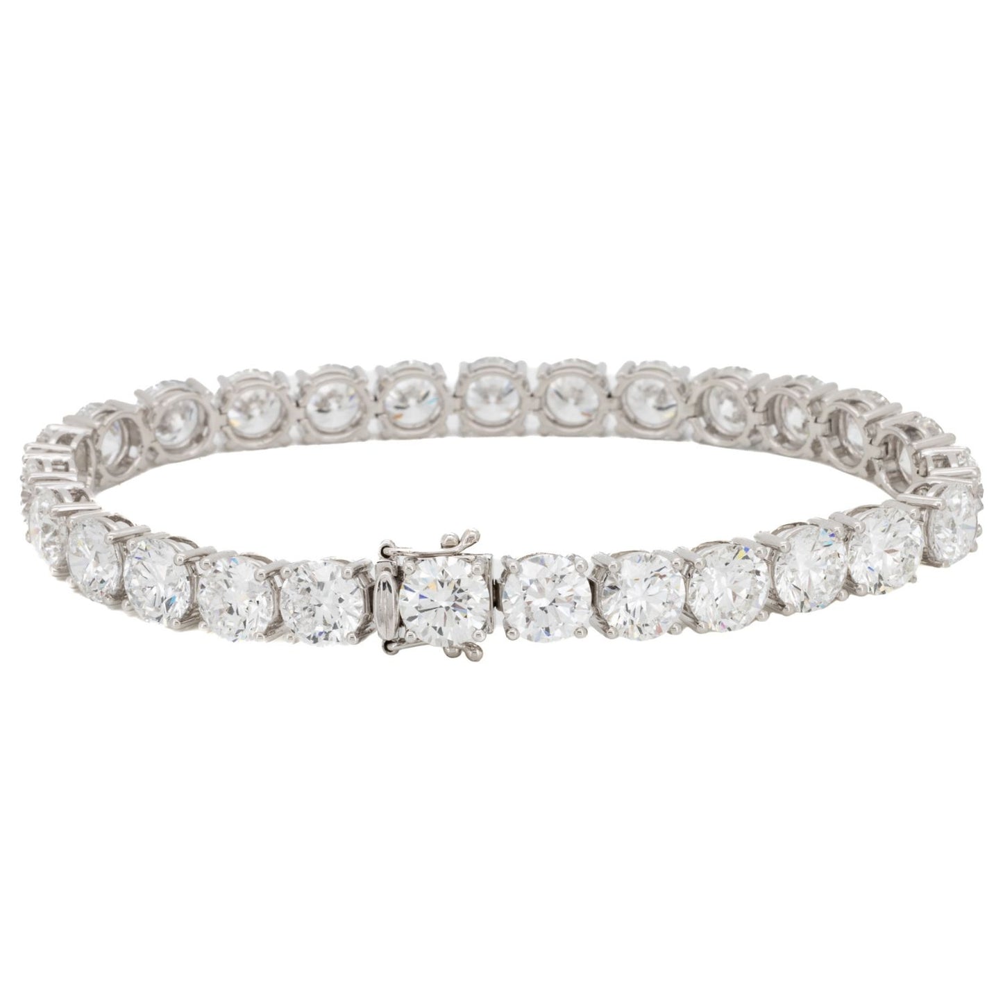 28.13ct Round Brilliant Diamond Tennis Bracelet