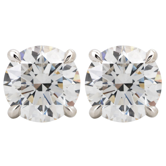 5.00ct Round Brilliant Diamond Solitaire Stud Earrings