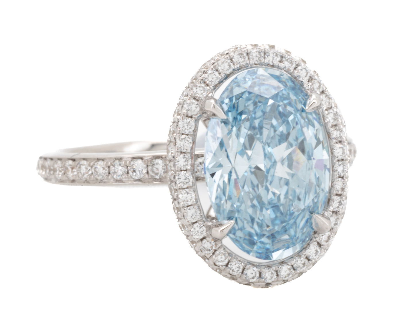 3.58ct Oval Brilliant Blue Diamond Ring