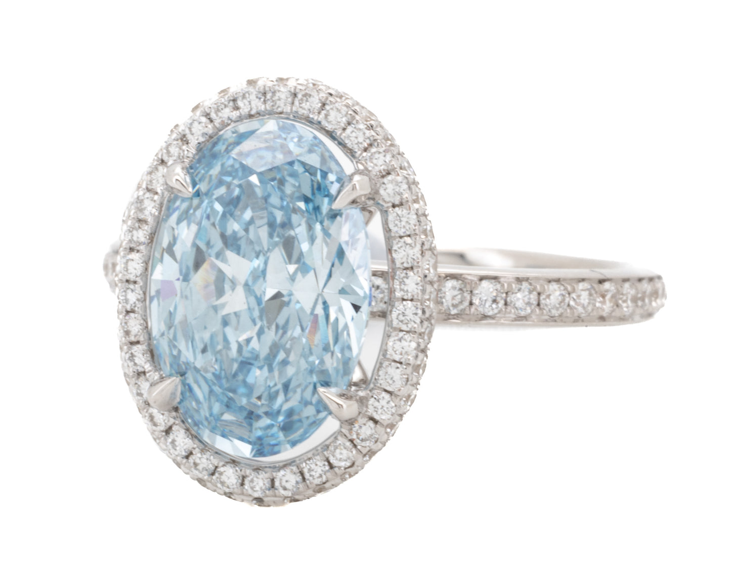 3.58ct Oval Brilliant Blue Diamond Ring
