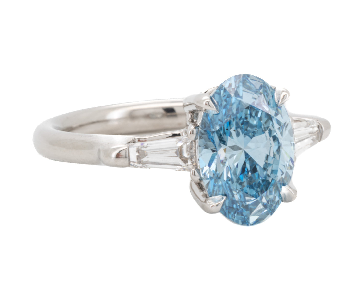 2.57ct Oval Brilliant Blue Diamond Ring