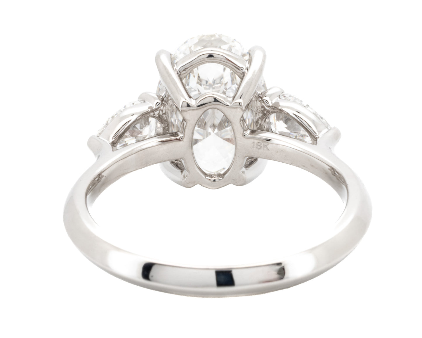 3.87ct Oval Brilliant & Pear Diamond Engagement Ring