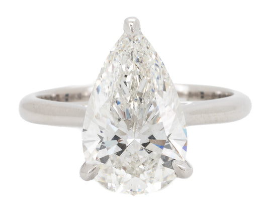3.71ct Pear Diamond Solitaire Engagement Ring