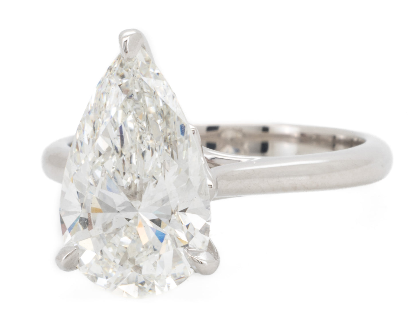 3.71ct Pear Diamond Solitaire Engagement Ring