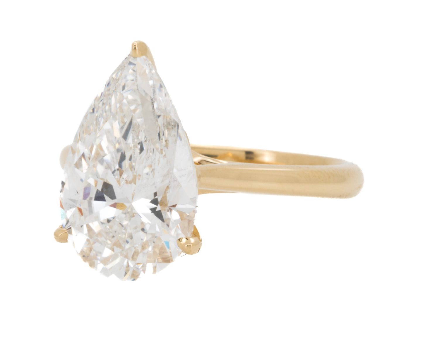 4.54ct Pear Diamond Solitaire Engagement Ring