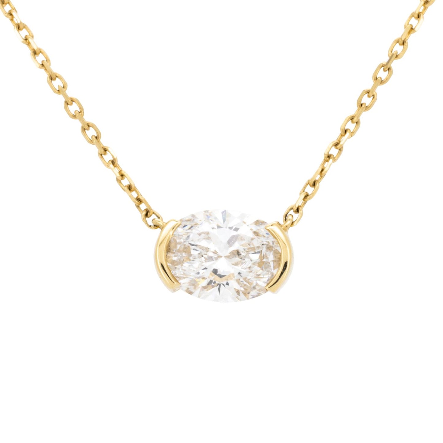 1.01ct Oval Brilliant Diamond Solitaire Necklace