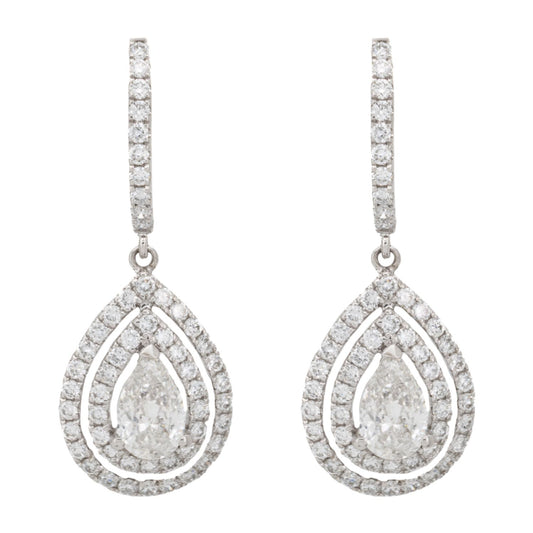 1.40ct Pear Diamond Drop Earrings