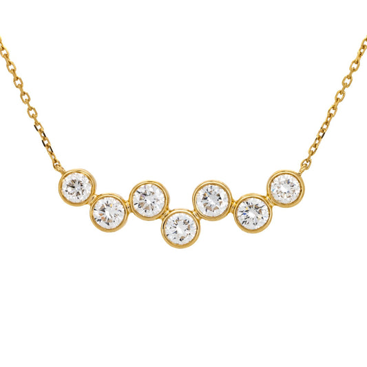 1.28 Round Brilliant Diamond Dainty Bezel Necklace